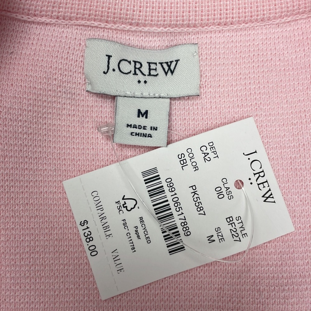 NWT J. Crew Schoolboy Single Breasted Sweater Blazer Knit Jacket Pink Medium - Picture 8 of 9